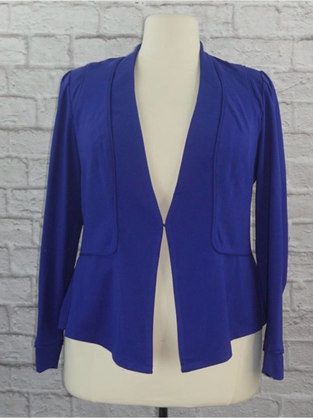 City Chic piping praise blazer w/ shoulder pads - size L/20 - lapis blue